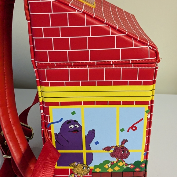 Loungefly McDonald's Red and Yellow Brick-Patterned Box Bag - Picture 6 of 7
